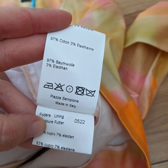 PIAZZA sempione - pastel watercolor blazer suit jacket two buttons and pockets - Picture 9 of 12